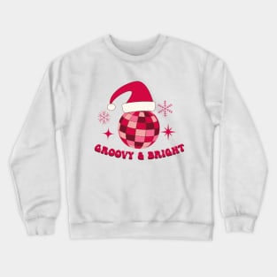 Groovy and Bright Christmas Santa Disco Ball Crewneck Sweatshirt